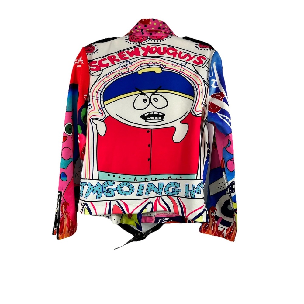 SHEIN South Park Cartman Moto Jacket Medium Screw You Guys Pop Art Biker Rare M - Picture 9 of 14